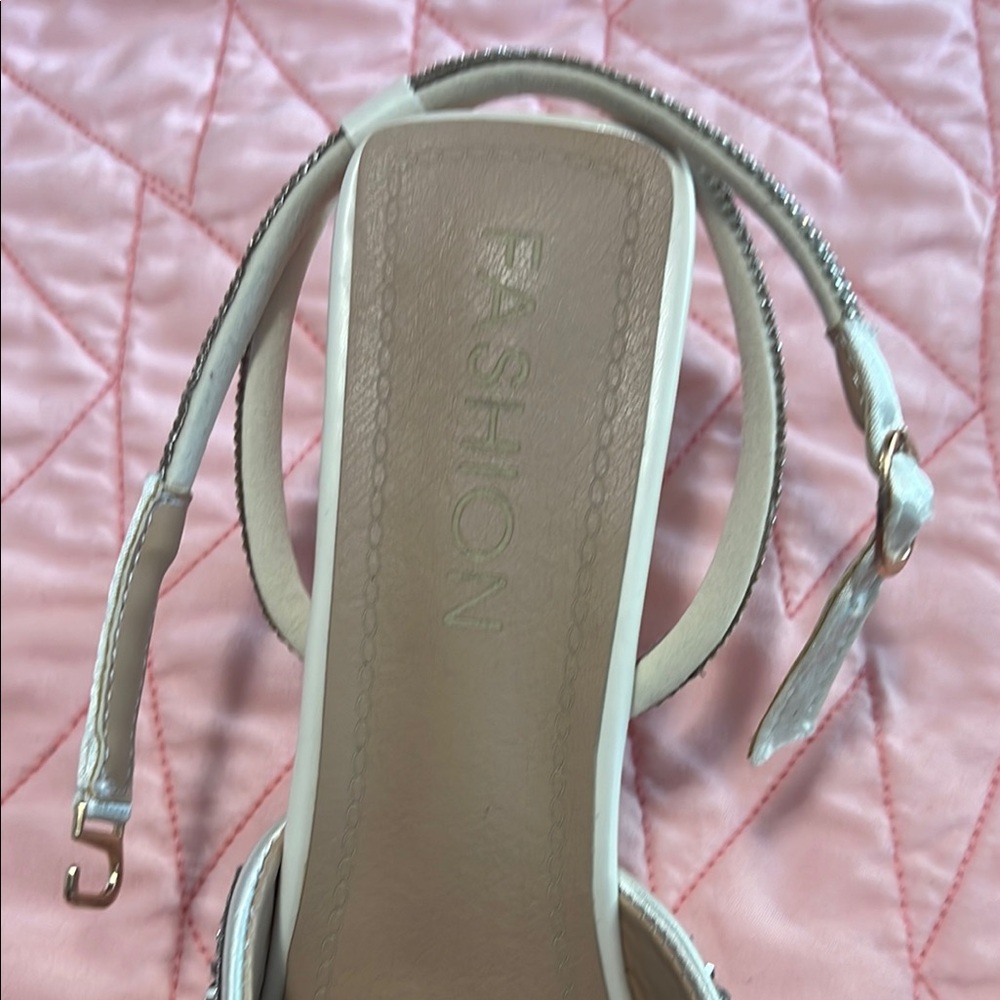 SHEIN Silver Crystal Bow Heels - Picture 5 of 5